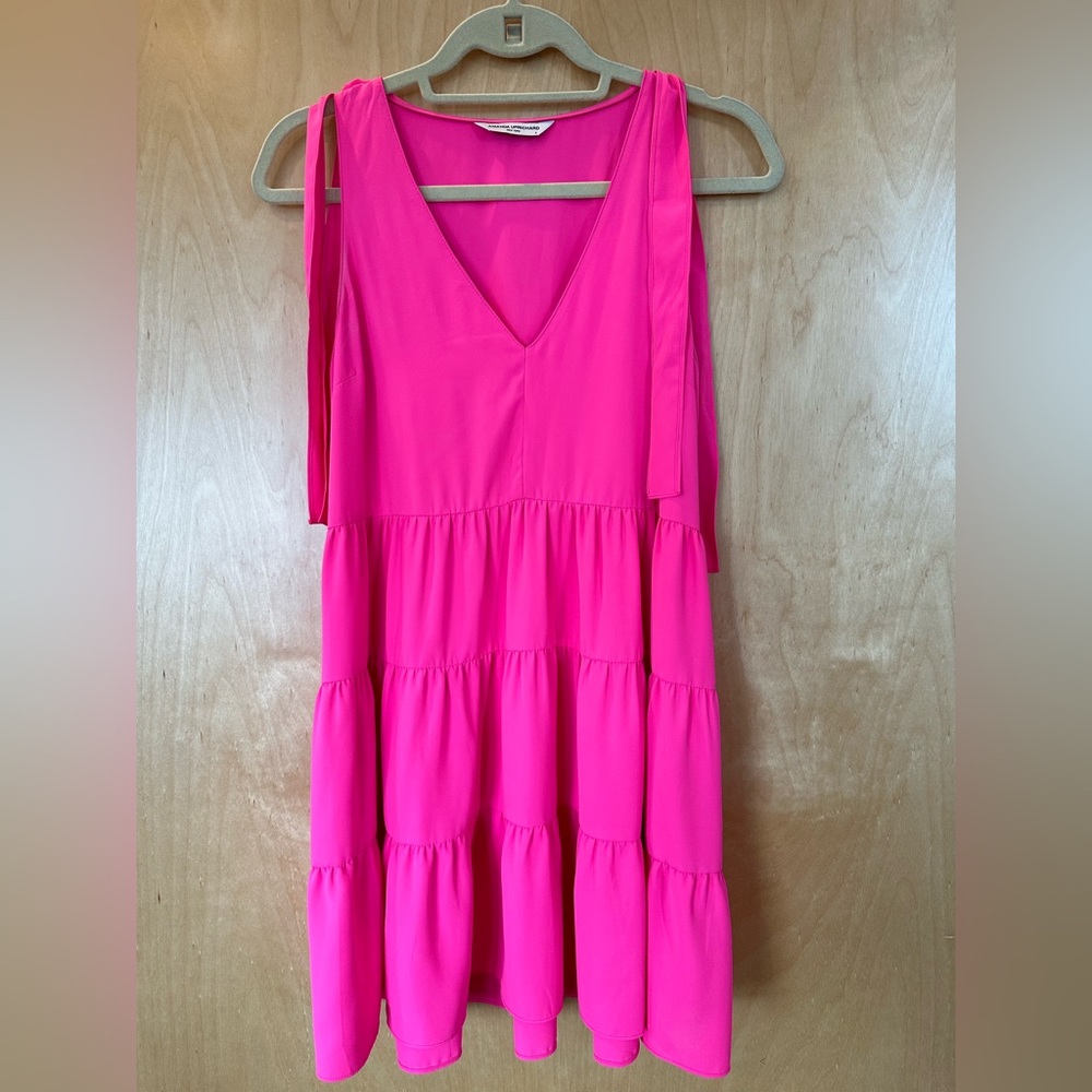 Amanda Uprichard Hot Pink Tiered Mini Dress